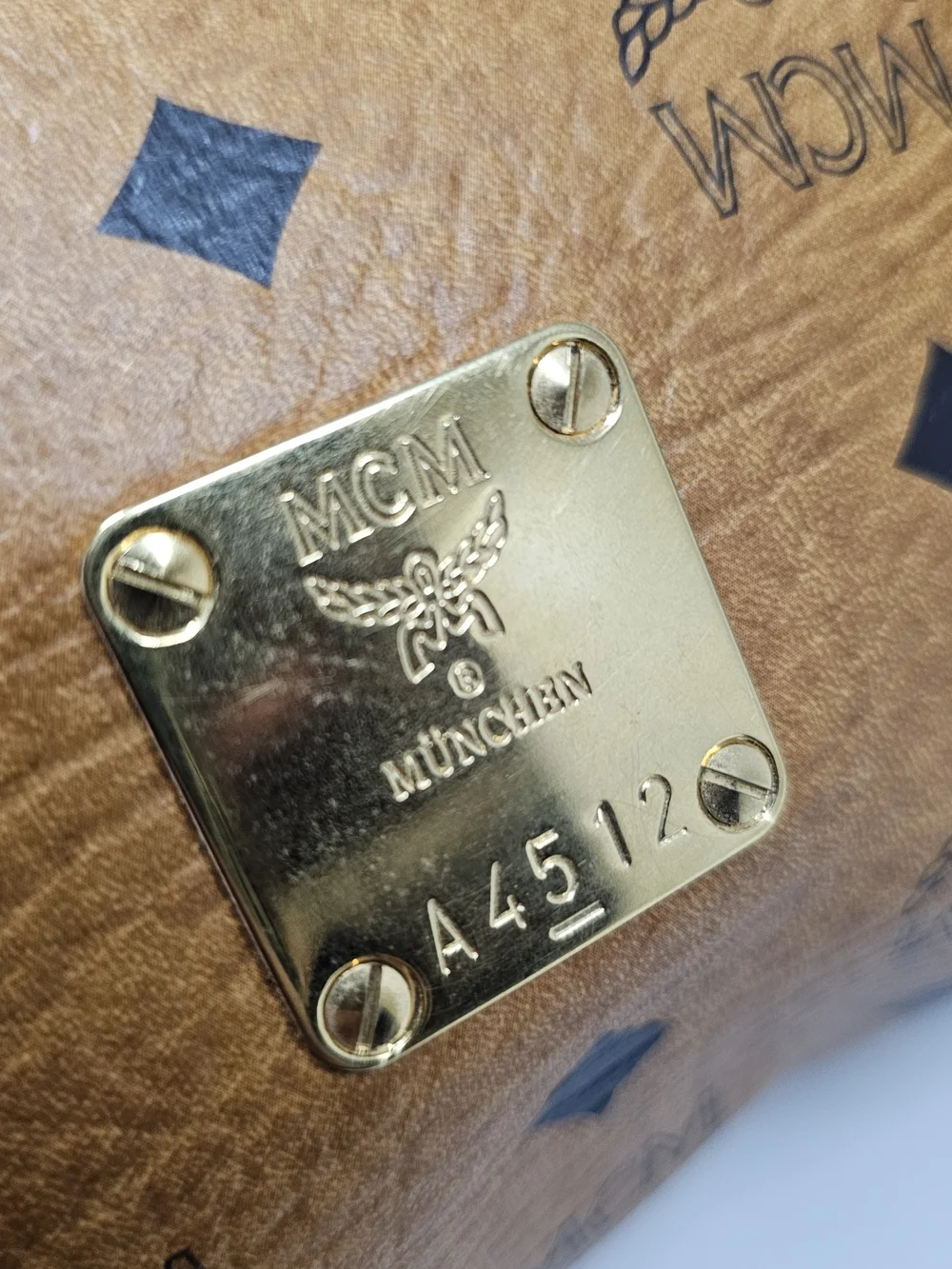 MCM Cognac Visetos Barrel Satchel Bag